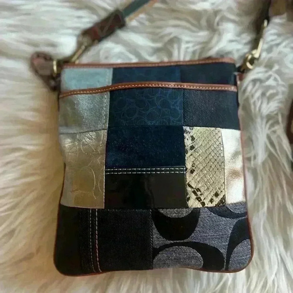 Coach Lynda Denim Patchwork Crossbody Bag B063-10006 - Picture 9 of 15
